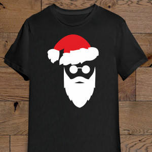 Tricou Capul lui Moș Crăciun în ochelari